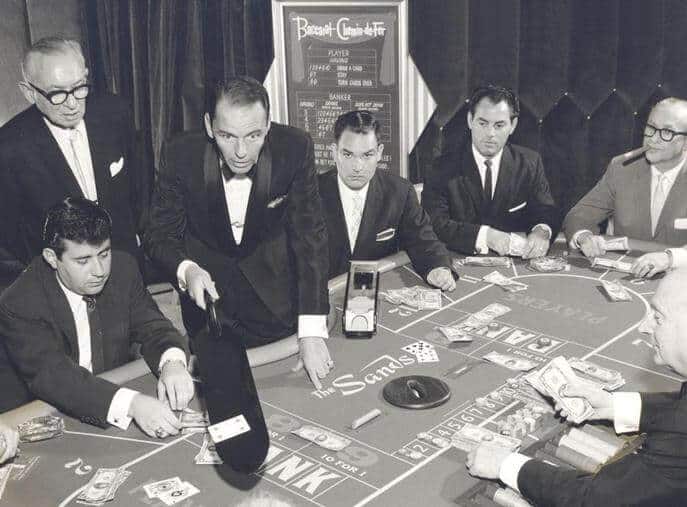 Black and white photo of baccarat