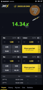 crash game JetX screenshot