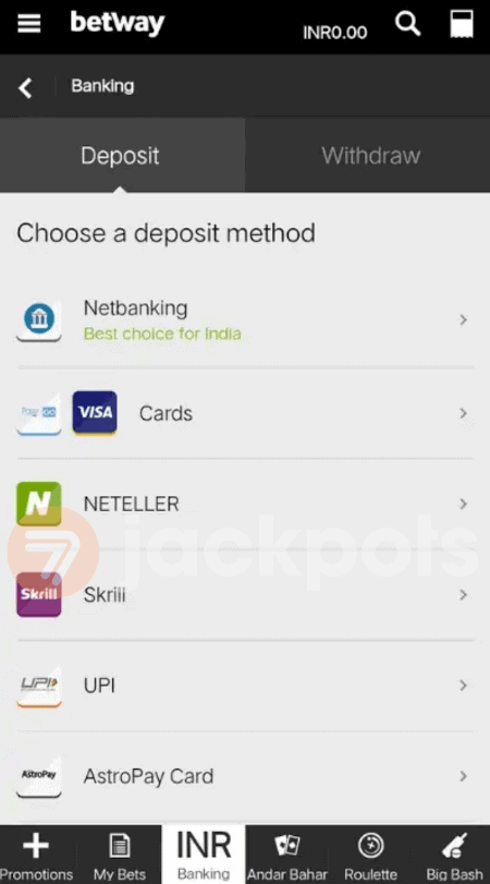screenshot step 2 how to deposit
