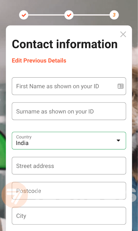 screenshot of step 5.1 registration